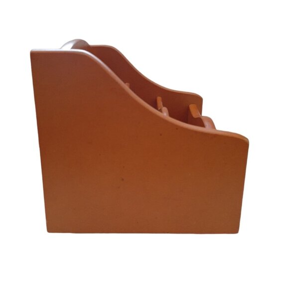 Wooden Swivel Mail Accessories Holder Heart Cutout Swivel Desk Organizer Caddy - Picture 4 of 7